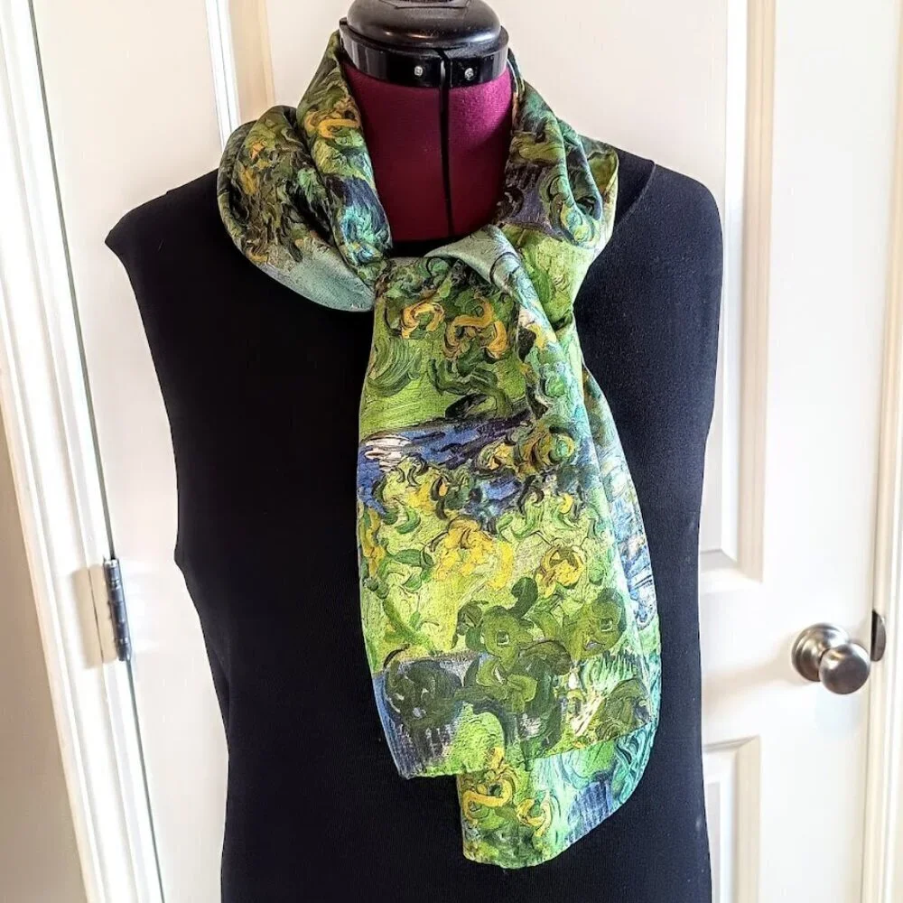 MFA Boston Van Gogh Olive Trees Silk Oblong Scarf